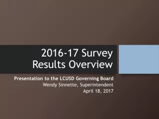 2016-17  Survey Results Overview