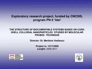 Exploratory research project, funded by CNCSIS, program PN II ‘Idei’