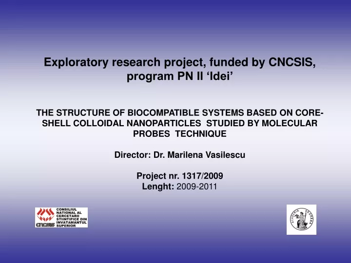 exploratory research project funded by cncsis