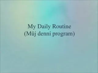 My Daily Routine (Můj denní program)