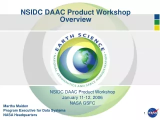 NSIDC DAAC Product Workshop Overview