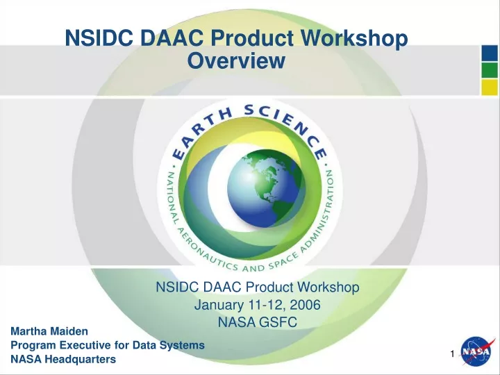 nsidc daac product workshop overview