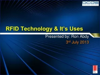 RFID Technology &amp; It’s Uses