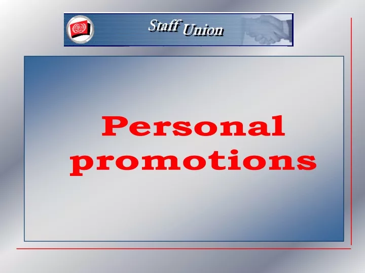 personal promotions