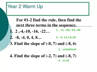 Year 2 Warm Up