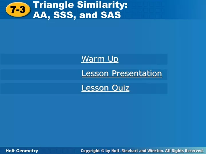 triangle similarity aa sss and sas