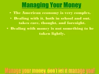 Managing Your Money