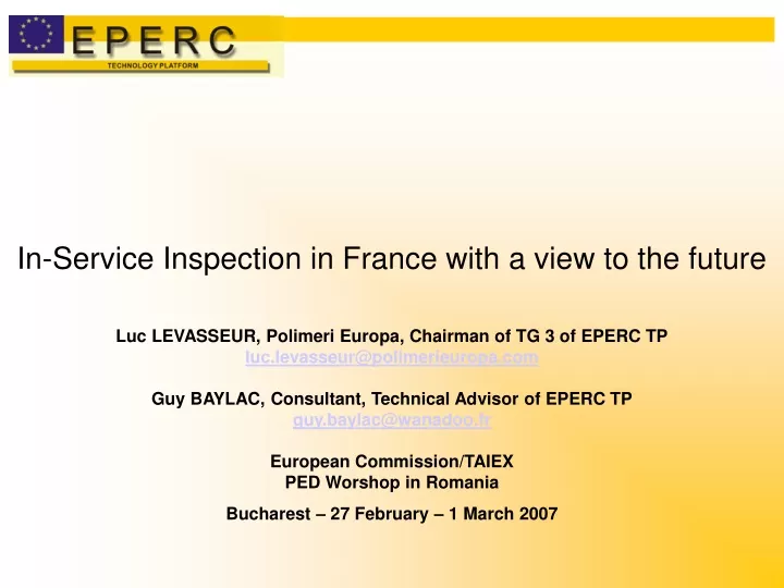 in service inspection in france with a view
