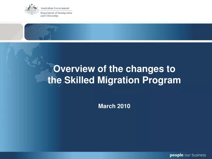 overview of the changes to the skilled migration