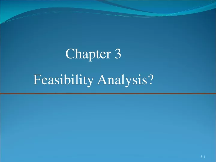 chapter 3 feasibility analysis