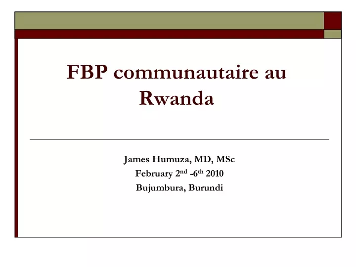 fbp communautaire au rwanda