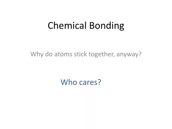 chemical bonding