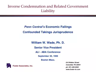 Inverse Condemnation and Related Government Liability