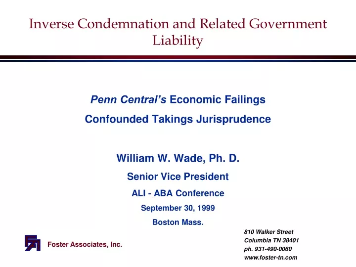 inverse condemnation and related government liability