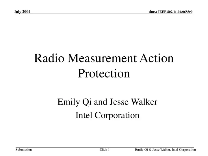 radio measurement action protection