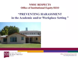 Office of Institutional Equity/EEO Preventing Harassment 1hr.