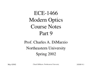 ECE-1466 Modern Optics Course Notes Part 9