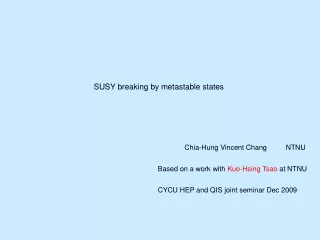 SUSY breaking by metastable states