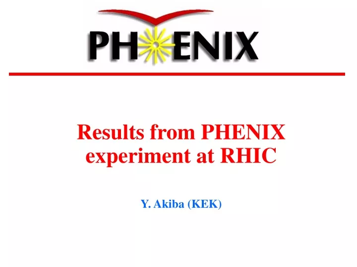 results from phenix experiment at rhic y akiba kek