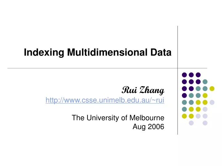 indexing multidimensional data