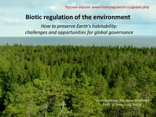 Biotic regulation of the environment