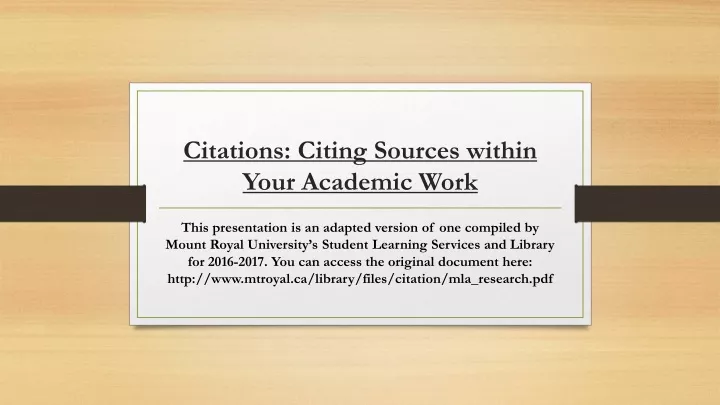 citations citing sources within your academic work