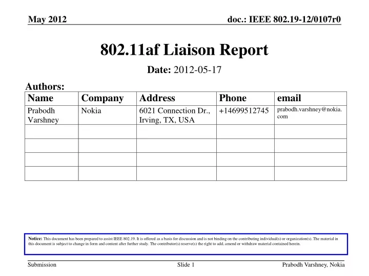 802 11af liaison report