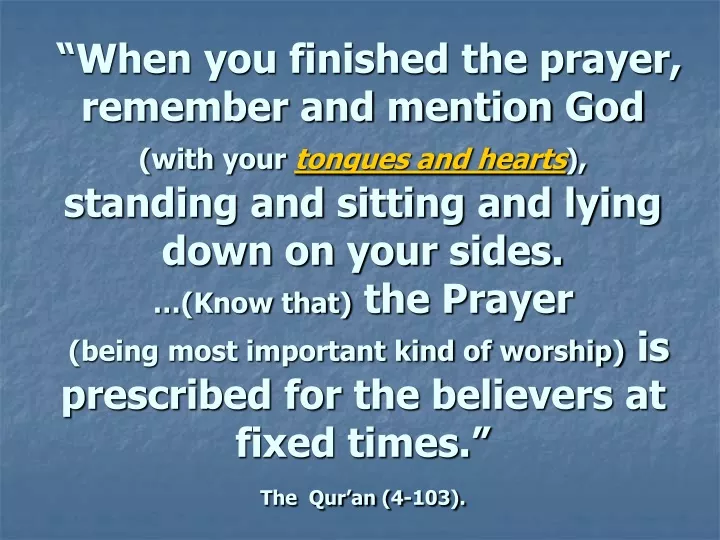 when you finished the prayer remember and mention