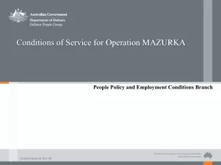 Conditions of Service for Operation MAZURKA