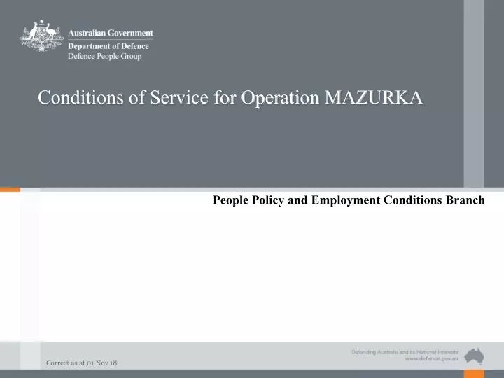 conditions of service for operation mazurka