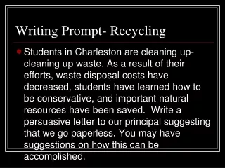 Writing Prompt- Recycling