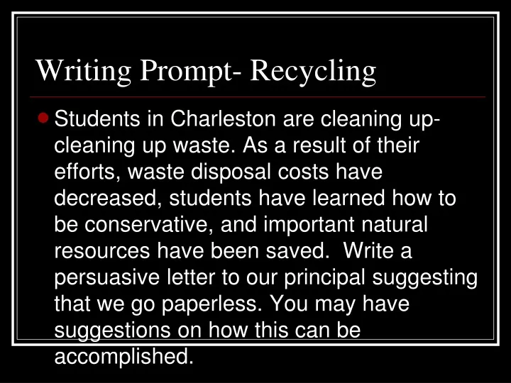 writing prompt recycling