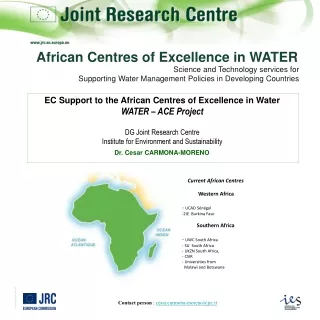 Science and Technology services for  Supporting Water Management Policies in Developing Countries