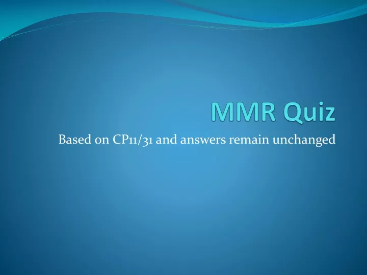 mmr quiz