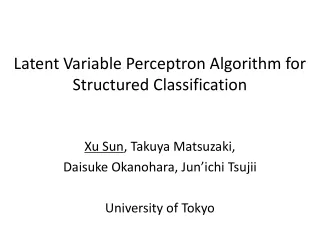 Latent Variable Perceptron Algorithm for Structured Classification