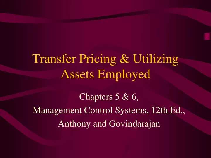 transfer pricing utilizing assets employed