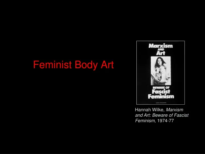 feminist body art