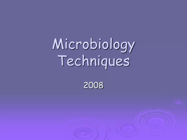 microbiology techniques