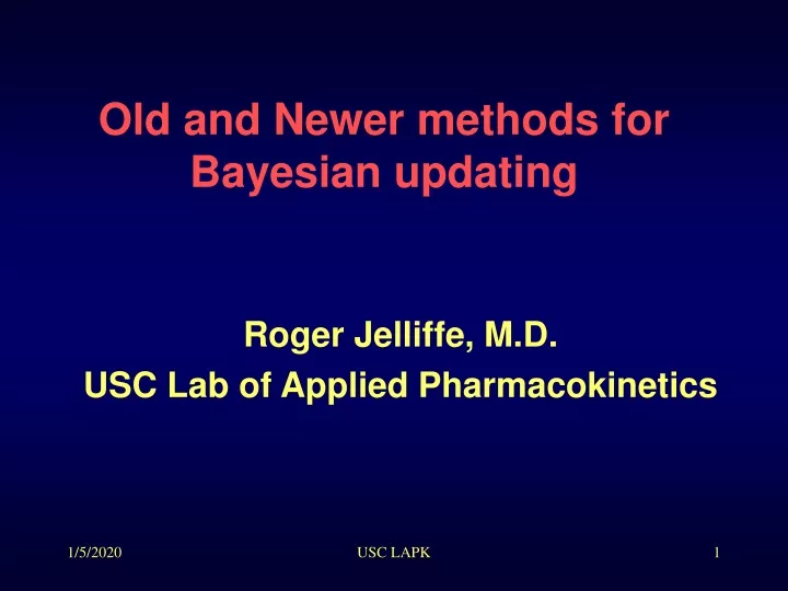 old and newer methods for bayesian updating