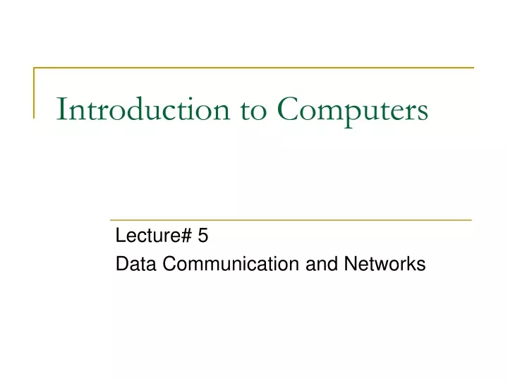 introduction to computers