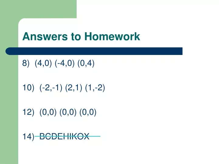 answers to homework