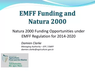 EMFF Funding and  Natura  2000