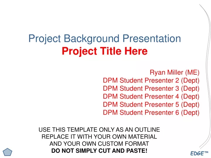 project background presentation project title here