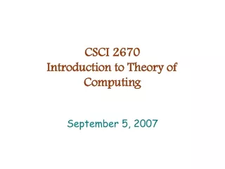 CSCI 2670 Introduction to Theory of Computing