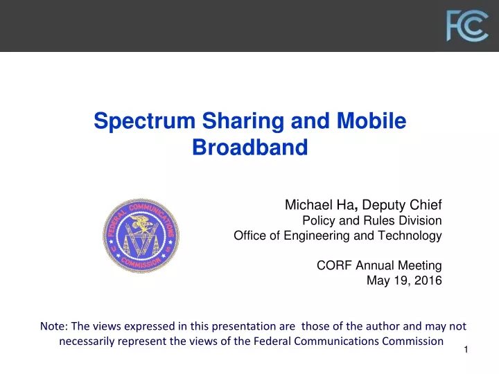 spectrum sharing and mobile broadband
