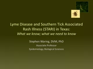 Stephen Waring, DVM, PhD Associate Professor Epidemiology, Biological Sciences