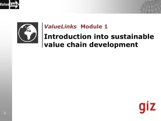 ValueLinks   Module 1  Introduction into sustainable value chain development