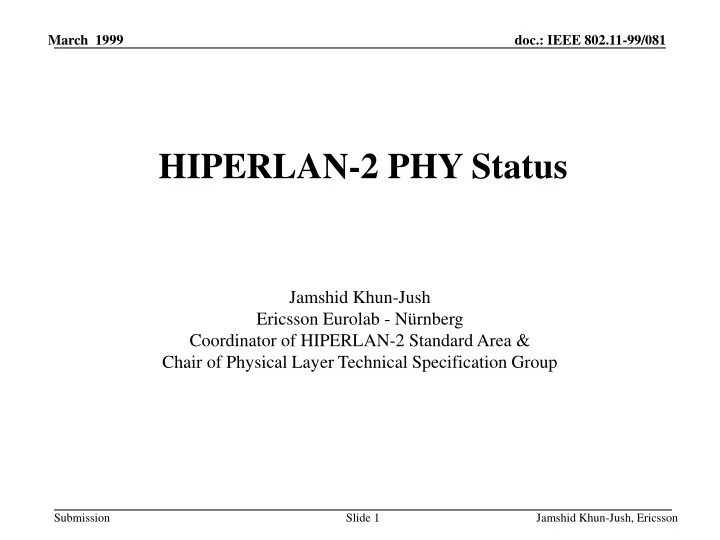 hiperlan 2 phy status