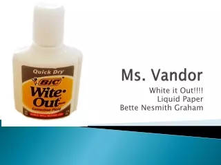 Ms. Vandor