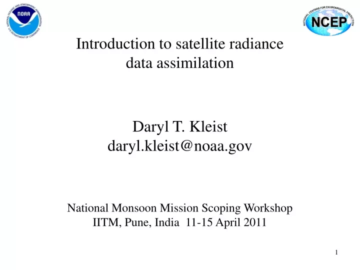 introduction to satellite radiance data assimilation